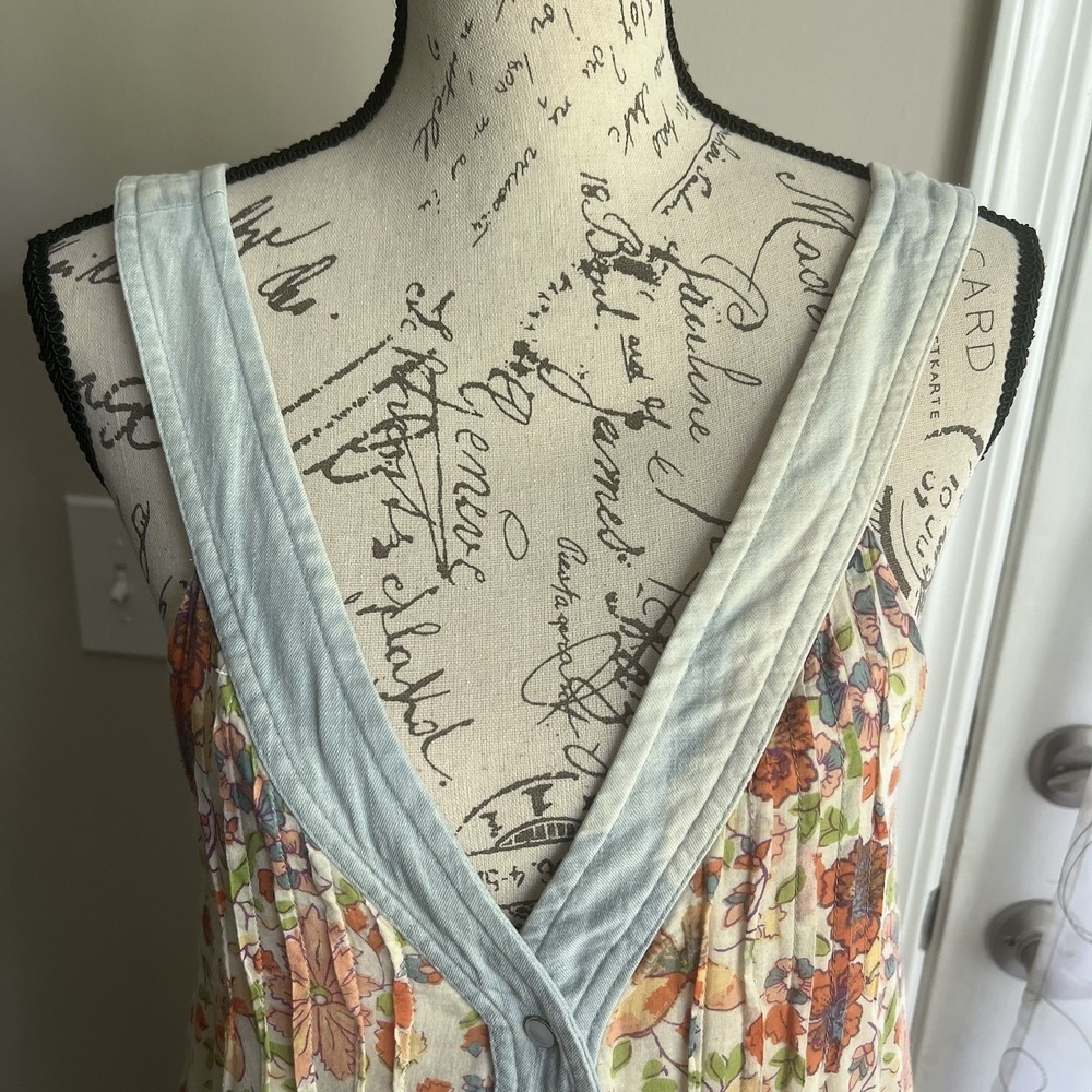 Free People Kelso Maxi Dress Small Cotton Lined Pockets Floral Boho Festival - Picture 4 of 12